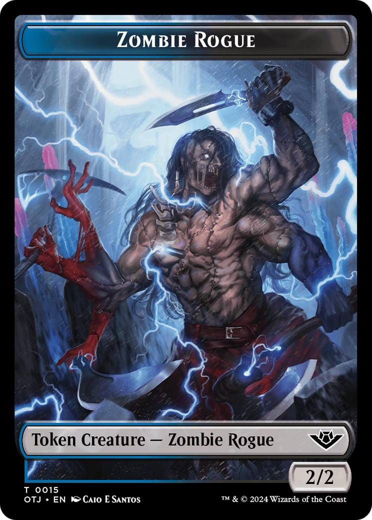 Treasure // Zombie Rogue Double-Sided Token [Outlaws of Thunder Junction Tokens] | Exor Games Truro