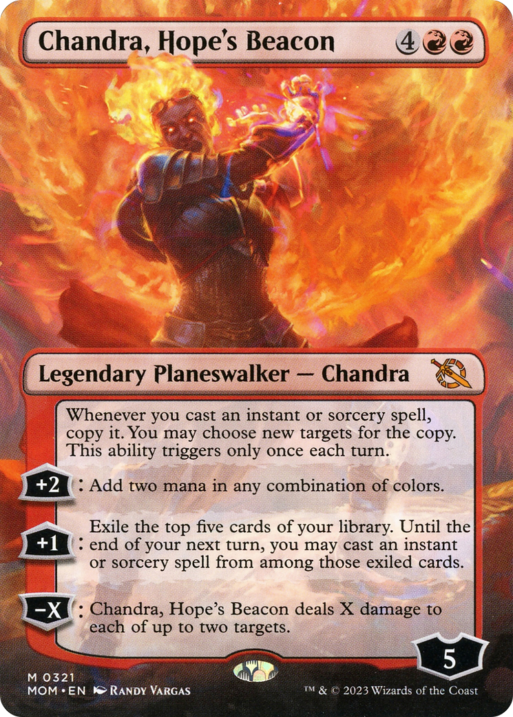 Chandra, Hope's Beacon (Borderless Alternate Art) [March of the Machine] | Exor Games Truro