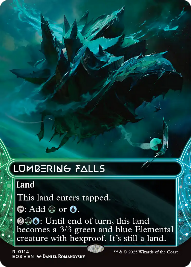 Lumbering Falls (0114) (Borderless) (Galaxy Foil) [Edge of Eternities: Stellar Sights] | Exor Games Truro