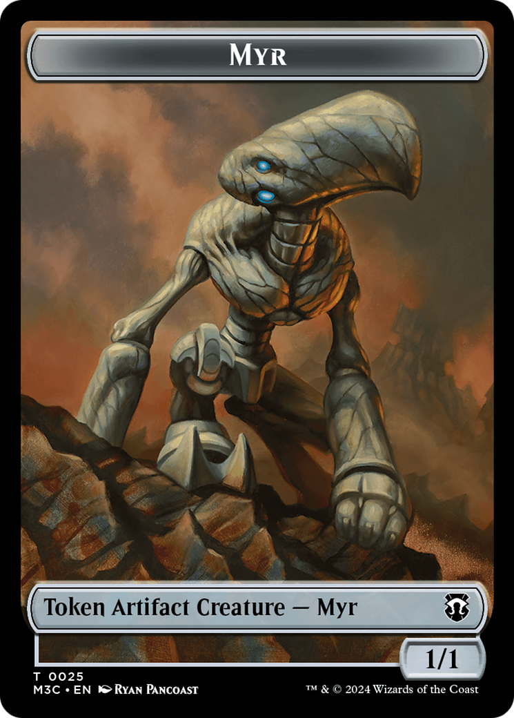 Construct (Ripple Foil) // Myr Double-Sided Token [Modern Horizons 3 Commander Tokens] | Exor Games Truro