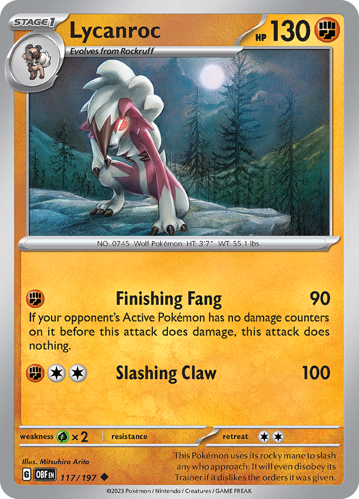 Lycanroc (117/197) [Scarlet & Violet: Obsidian Flames] | Exor Games Truro