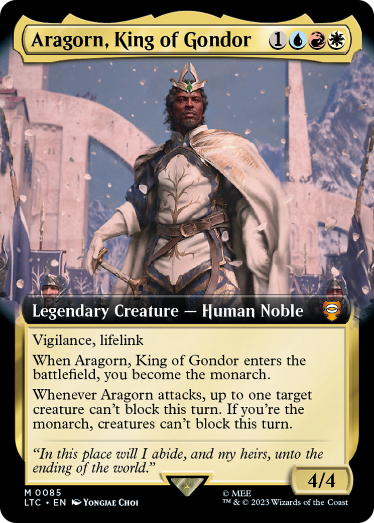 Aragorn, King of Gondor (Extended Art) [The Lord of the Rings: Tales of Middle-Earth Commander] | Exor Games Truro