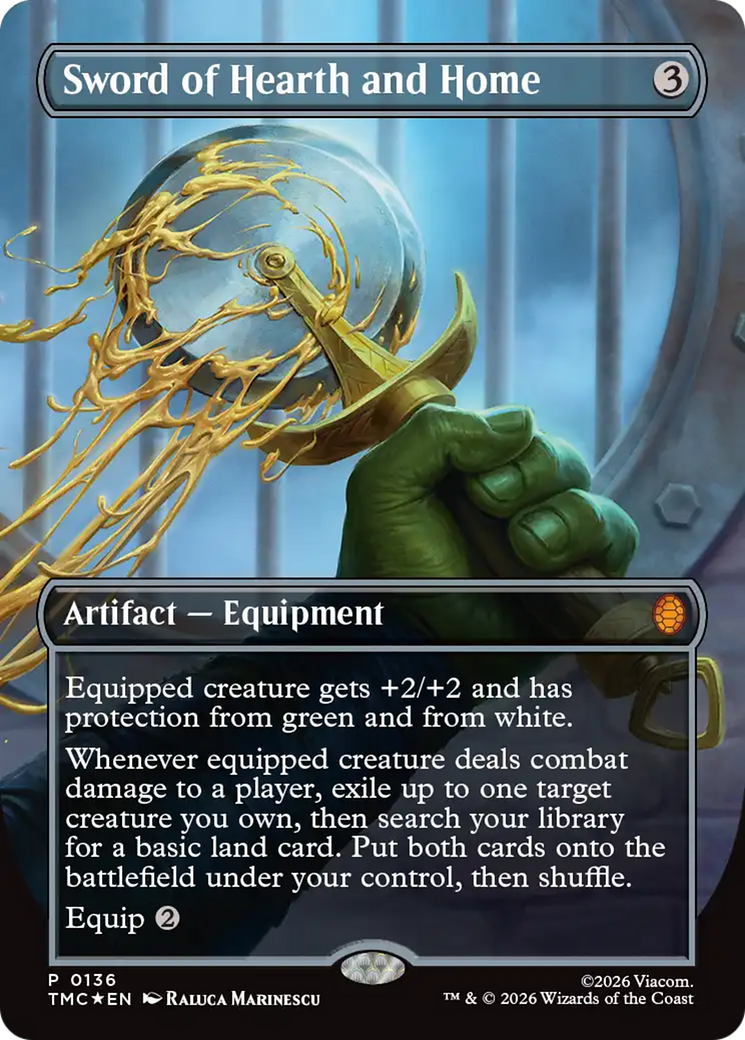 Sword of Hearth and Home (Borderless) [Teenage Mutant Ninja Turtles Promos] | Exor Games Truro