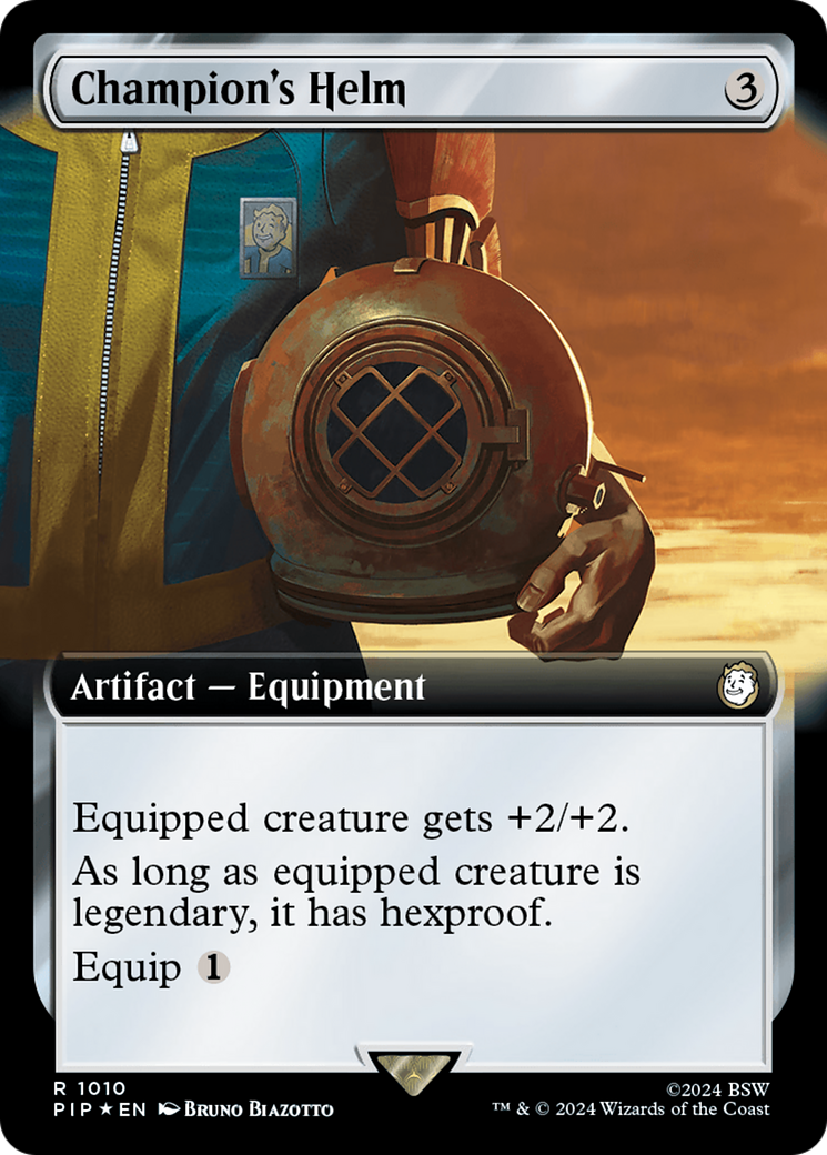 Champion's Helm (Extended Art) (Surge Foil) [Fallout] | Exor Games Truro