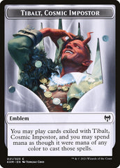 Elf Warrior // Tibalt, Cosmic Impostor Emblem Double-Sided Token [Kaldheim Tokens] | Exor Games Truro