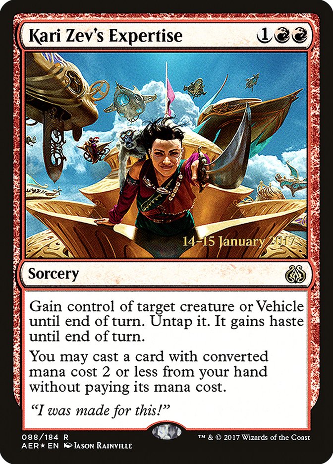 Kari Zev's Expertise [Aether Revolt Prerelease Promos] | Exor Games Truro
