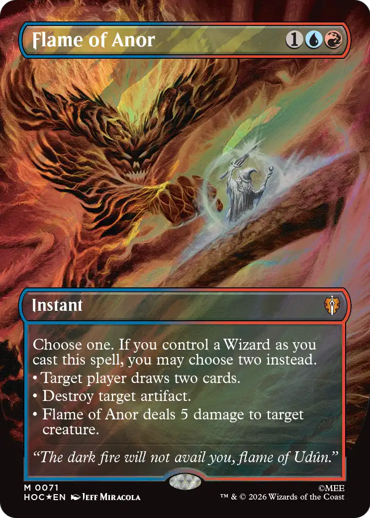 Flame of Anor (Borderless) (Surge Foil) [The Hobbit: Eternal-Legal] | Exor Games Truro