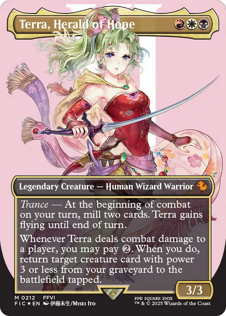 Terra, Herald of Hope (Borderless) (Surge Foil) [FINAL FANTASY Commander] | Exor Games Truro