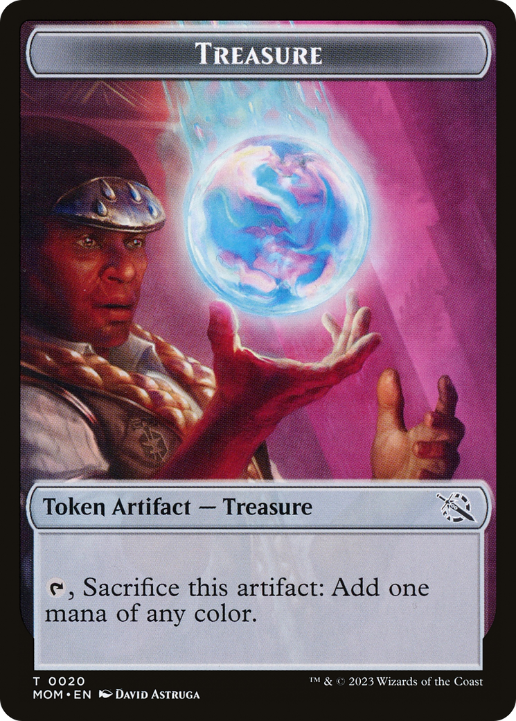 Treasure (20) // Teferi Akosa of Zhalfir Emblem Double-Sided Token [March of the Machine Tokens] | Exor Games Truro