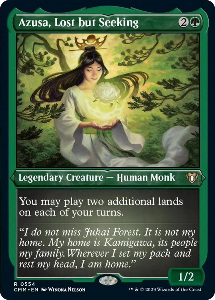 Azusa, Lost but Seeking (Foil Etched) [Commander Masters] | Exor Games Truro