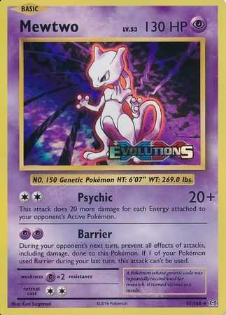 Mewtwo (51/108) (XY Evolutions Prerelease) [XY: Black Star Promos] | Exor Games Truro