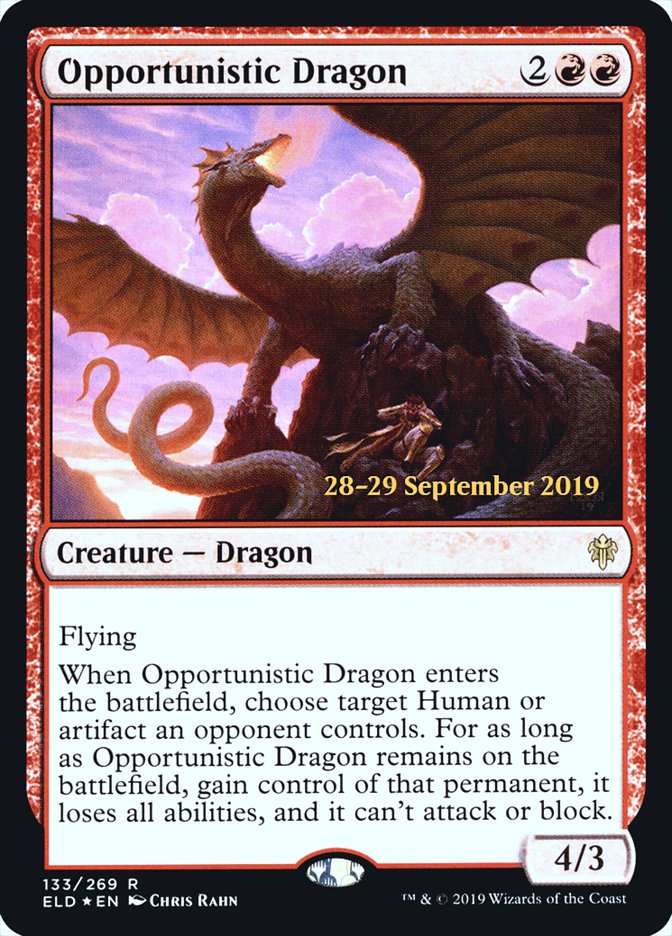 Opportunistic Dragon [Throne of Eldraine Prerelease Promos] | Exor Games Truro