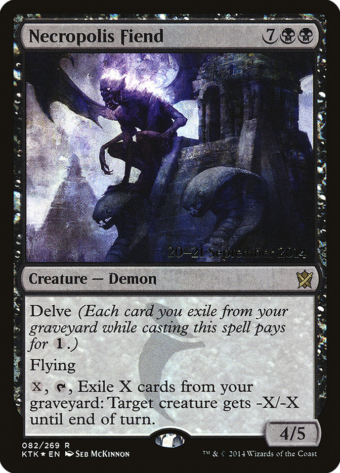 Necropolis Fiend [Khans of Tarkir Prerelease Promos] | Exor Games Truro