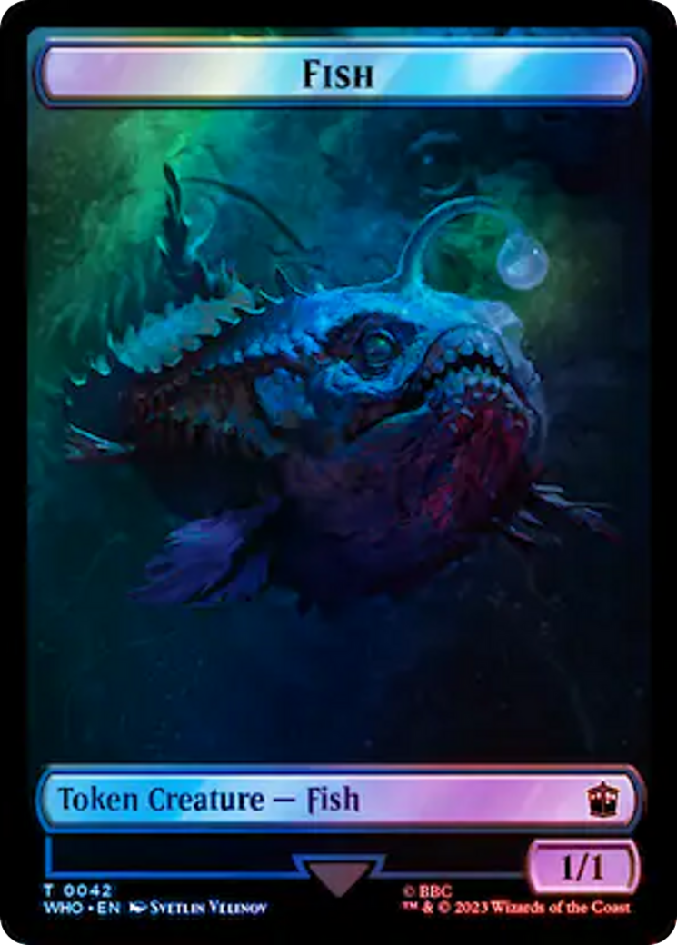 Fish // Alien Salamander Double-Sided Token (Surge Foil) [Doctor Who Tokens] | Exor Games Truro