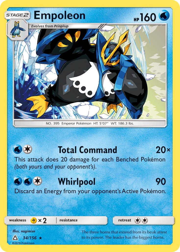 Empoleon (34/156) (Cracked Ice Holo) (Theme Deck Exclusive) [Sun & Moon: Ultra Prism] | Exor Games Truro