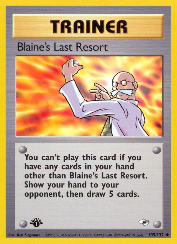 Blaine's Last Resort (105/132) [Gym Heroes 1st Edition] | Exor Games Truro