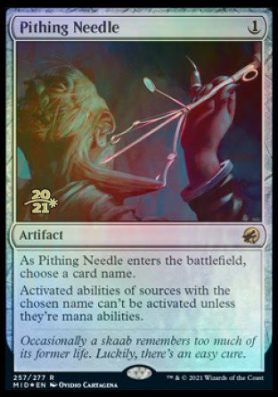 Pithing Needle [Innistrad: Midnight Hunt Prerelease Promos] | Exor Games Truro