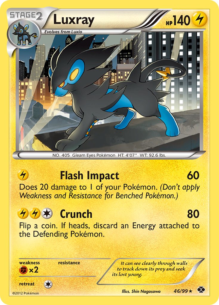 Luxray (46/99) (Cracked Ice Holo) (Blister Exclusive) [Black & White: Next Destinies] | Exor Games Truro