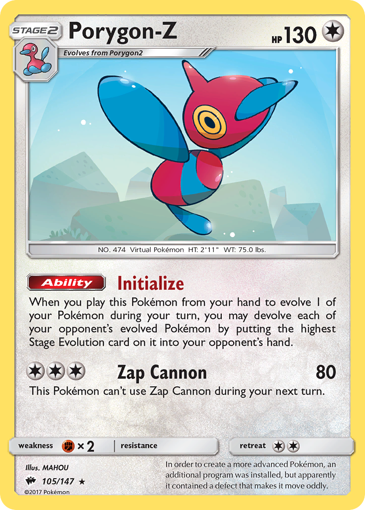 Porygon-Z (105/147) [Sun & Moon: Burning Shadows] | Exor Games Truro