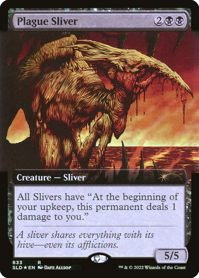 Plague Sliver (Extended Art) (Step-and-Compleat Foil) [Secret Lair Drop Promos] | Exor Games Truro