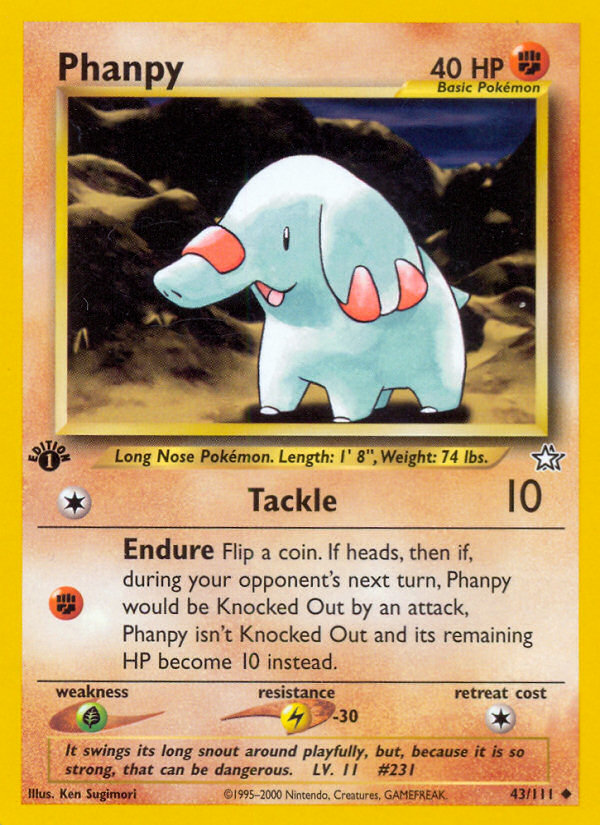 Phanpy (43/111) [Neo Genesis 1st Edition] | Exor Games Truro