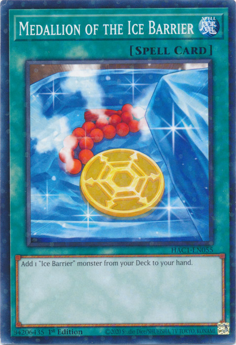 Medallion of the Ice Barrier (Duel Terminal) [HAC1-EN055] Parallel Rare | Exor Games Truro