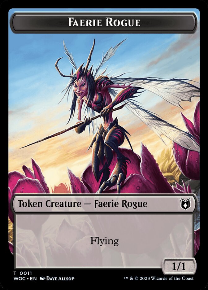 Faerie Rogue // Faerie (0011) Double-Sided Token [Wilds of Eldraine Commander Tokens] | Exor Games Truro