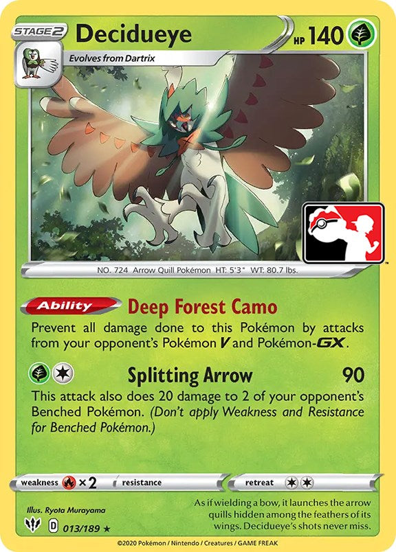 Decidueye (013/189) [Prize Pack Series One] | Exor Games Truro