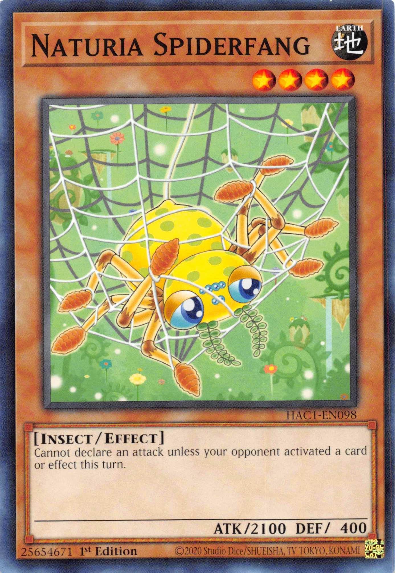 Naturia Spiderfang [HAC1-EN098] Common | Exor Games Truro