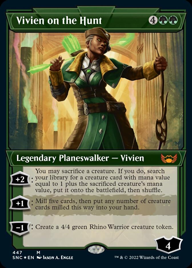 Vivien on the Hunt (Showcase Art Deco Foil Etched) [Streets of New Capenna] | Exor Games Truro