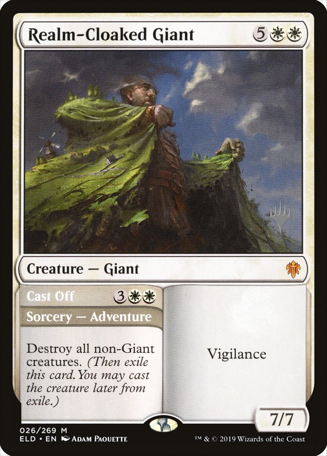 Realm-Cloaked Giant // Cast Off (Promo Pack) [Throne of Eldraine Promos] | Exor Games Truro