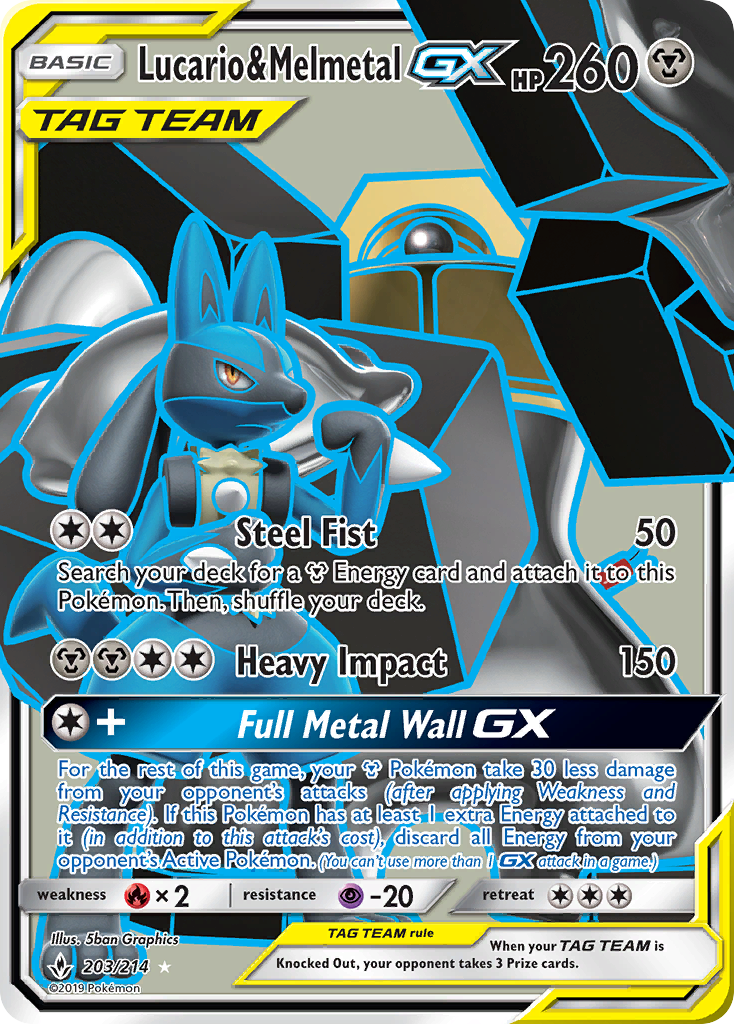 Lucario & Melmetal GX (203/214) [Sun & Moon: Unbroken Bonds] | Exor Games Truro