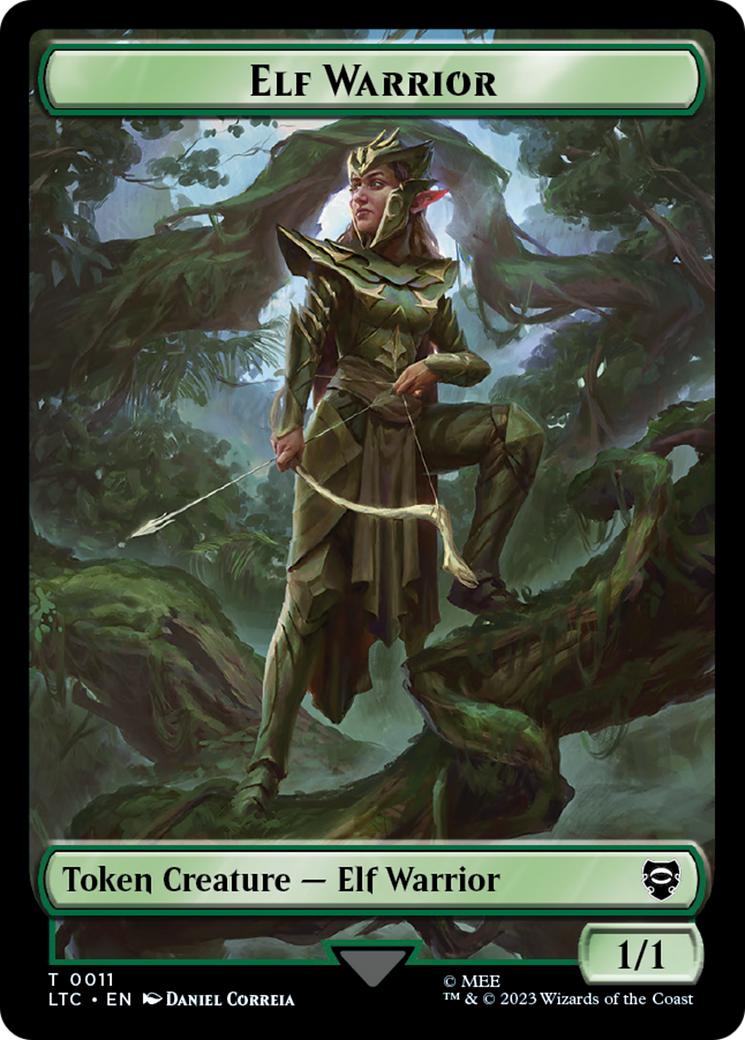 Elf Warrior // Bird Double Sided Token [The Lord of the Rings: Tales of Middle-Earth Commander Tokens] | Exor Games Truro