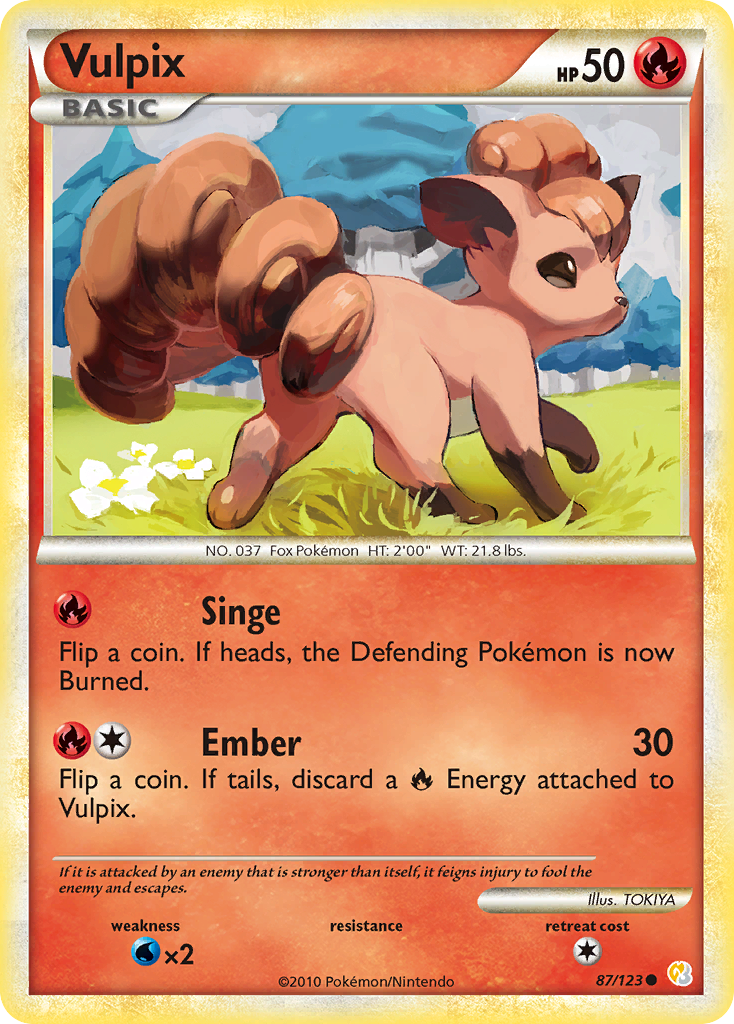 Vulpix (87/123) [HeartGold & SoulSilver: Base Set] | Exor Games Truro