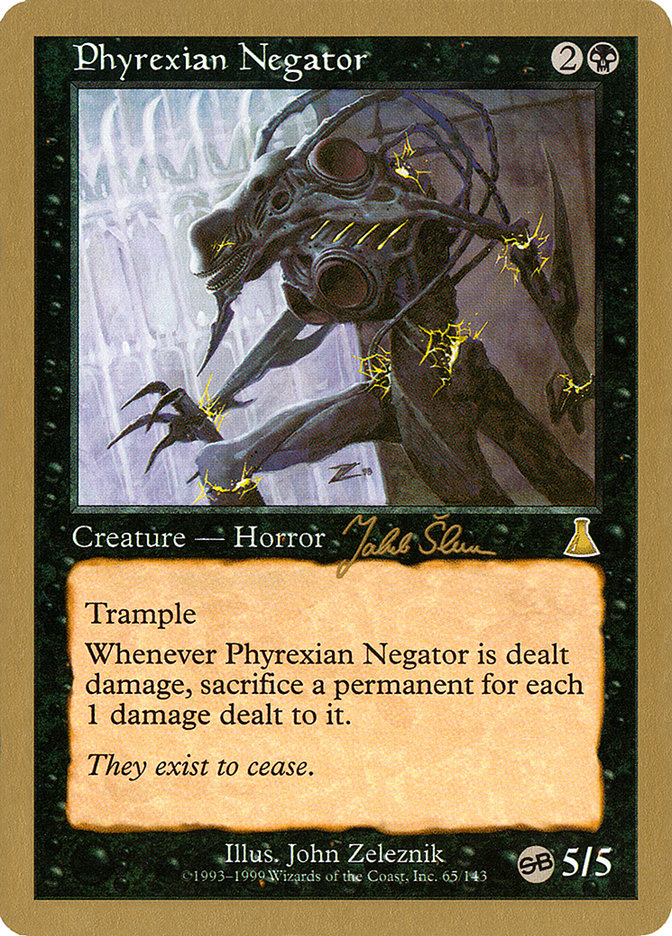 Phyrexian Negator (Jakub Slemr) (SB) [World Championship Decks 1999] | Exor Games Truro