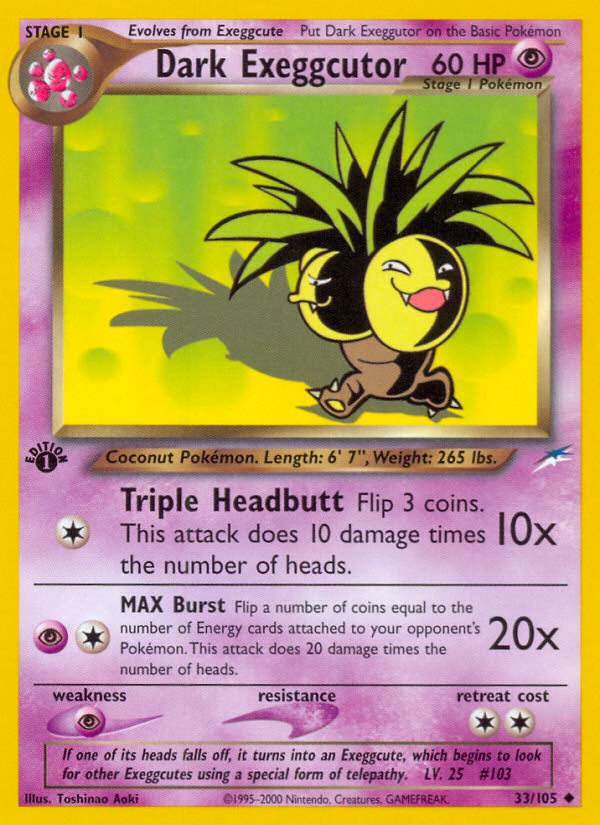 Dark Exeggutor (33/105) [Neo Destiny 1st Edition] | Exor Games Truro