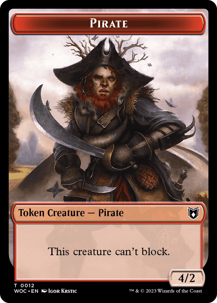 Pirate // Human Double-Sided Token [Wilds of Eldraine Commander Tokens] | Exor Games Truro