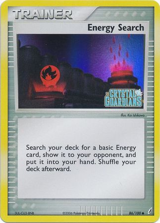 Energy Search (86/100) (Stamped) [EX: Crystal Guardians] | Exor Games Truro