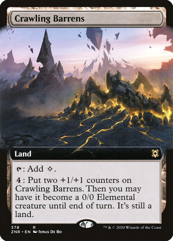 Crawling Barrens (Extended Art) [Zendikar Rising] | Exor Games Truro