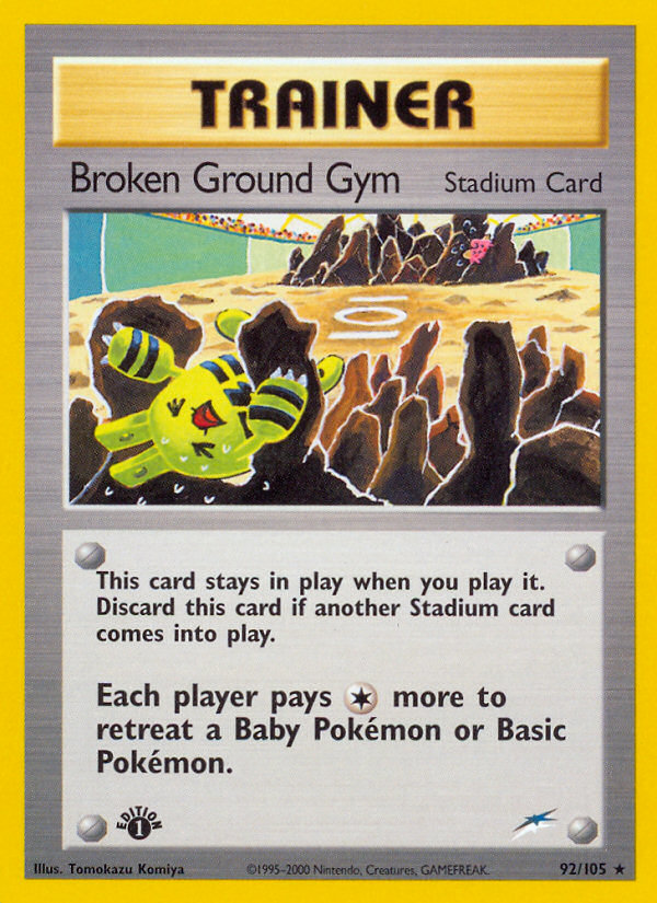 Broken Ground Gym (92/105) [Neo Destiny 1st Edition] | Exor Games Truro