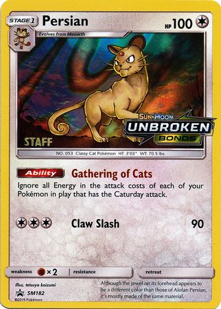 Persian (SM182) (Staff Prerelease Promo) [Sun & Moon: Black Star Promos] | Exor Games Truro