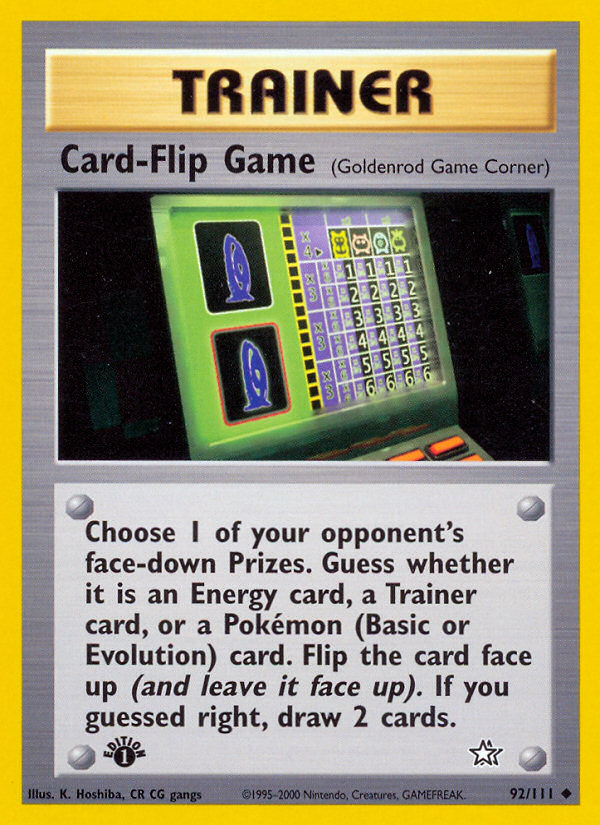 Card-Flip Game (92/111) [Neo Genesis 1st Edition] | Exor Games Truro