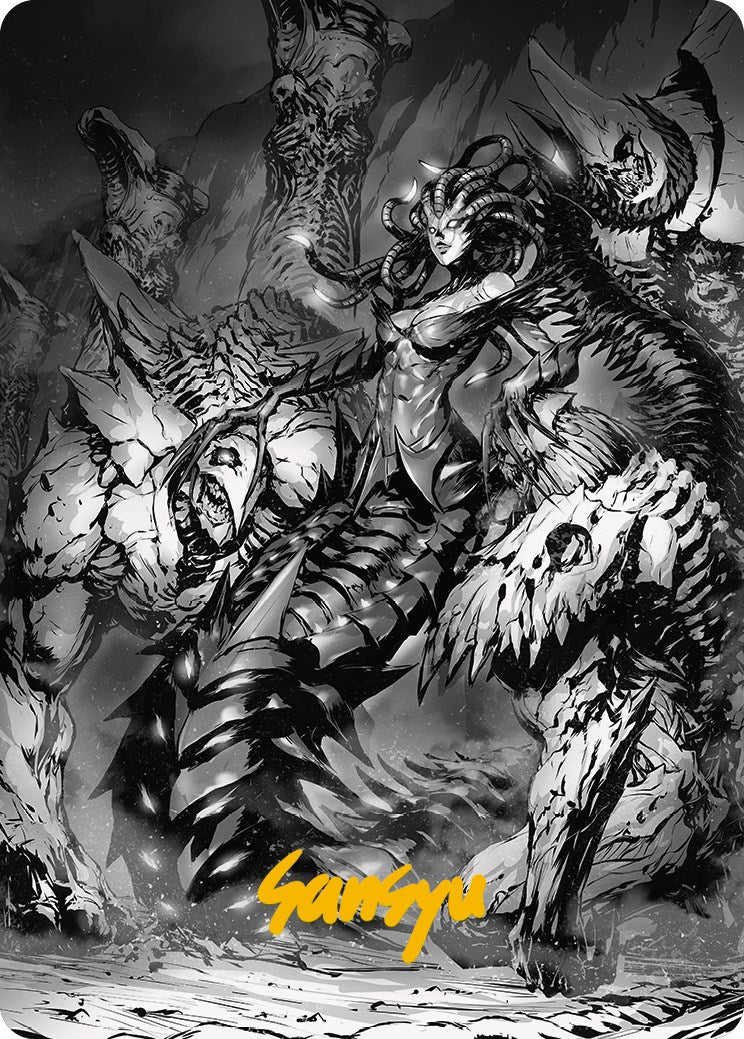 Vraska, Betrayal's Sting Art Card (Gold-Stamped Signature) [Phyrexia: All Will Be One Art Series] | Exor Games Truro