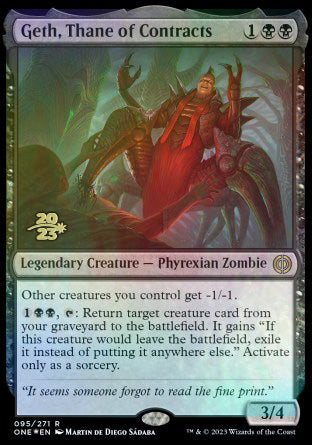 Geth, Thane of Contracts [Phyrexia: All Will Be One Prerelease Promos] | Exor Games Truro