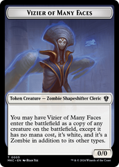 Vizier of Many Faces // Zombie Double-Sided Token [Murders at Karlov Manor Commander Tokens] | Exor Games Truro