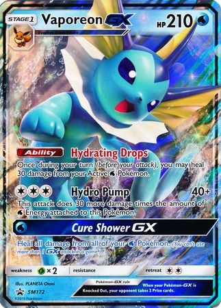 Vaporeon GX (SM172) (Jumbo Card) [Sun & Moon: Black Star Promos] | Exor Games Truro