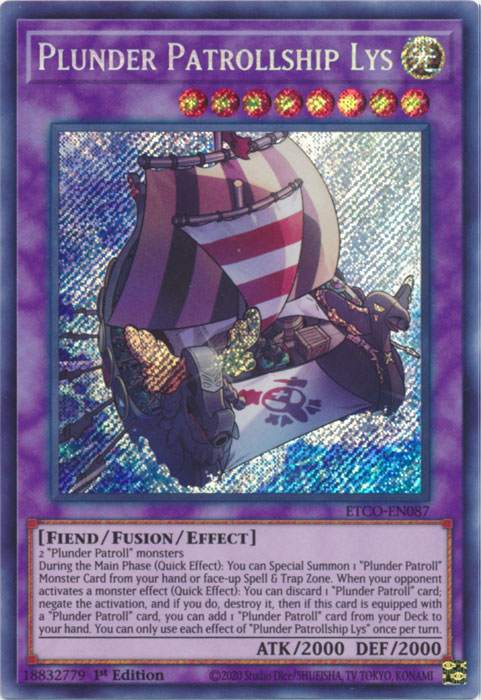 Plunder Patrollship Lys [ETCO-EN087] Secret Rare | Exor Games Truro