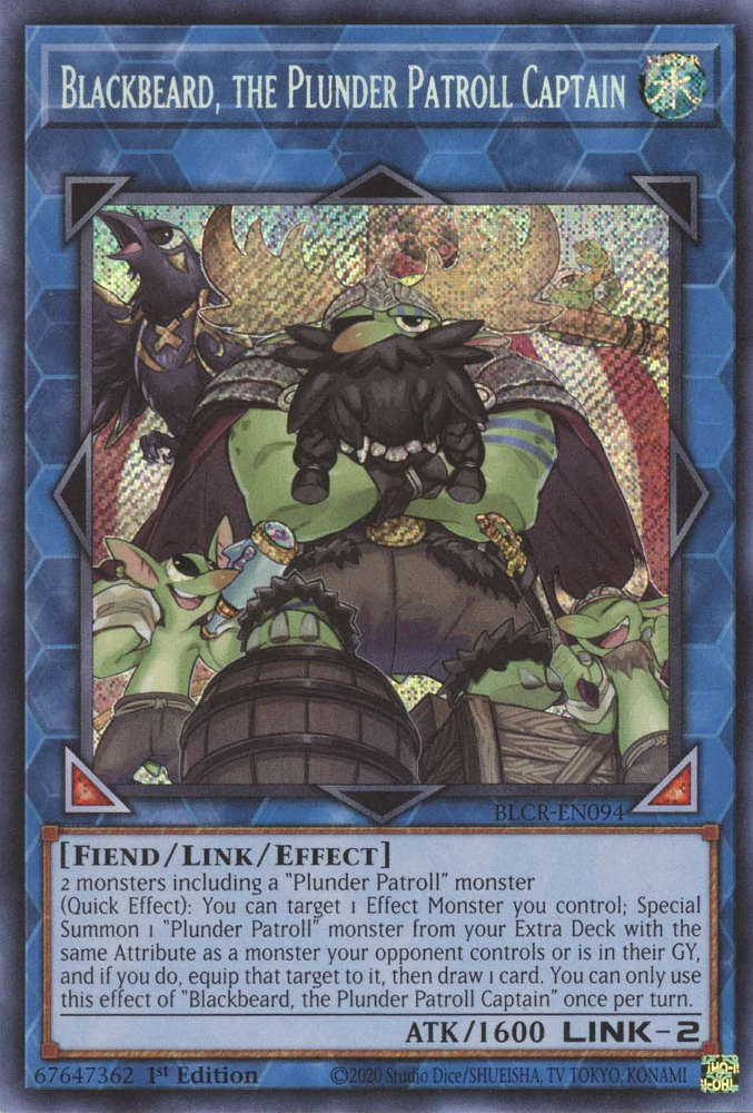 Blackbeard, the Plunder Patroll Captain [BLCR-EN094] Secret Rare | Exor Games Truro