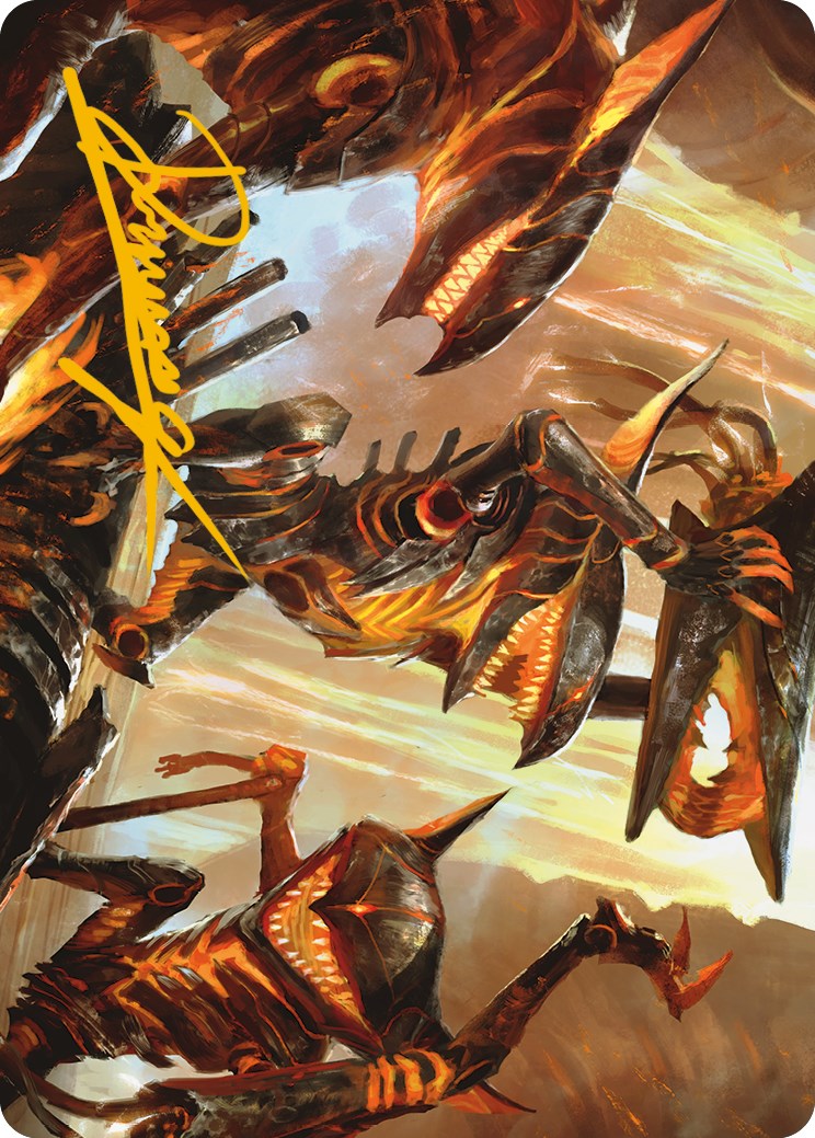 Gleeful Demolition Art Card (Gold-Stamped Signature) [Phyrexia: All Will Be One Art Series] | Exor Games Truro