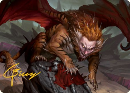 Manticore Art Card (Gold-Stamped Signature) [Dungeons & Dragons: Adventures in the Forgotten Realms Art Series] | Exor Games Truro